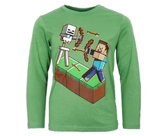 "Minecraft" Steve ir Skeletonas vaikiški marškinėliai ilgomis rankovėmis