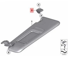 NAUJA OEM BMW 5 6 7 F10 F11 F13 F01 F02 F04 Saulės užuolaidos kabliuko laikiklis 51167227034