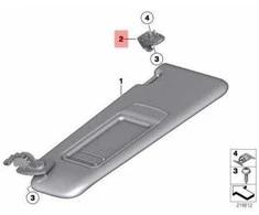 NAUJA OEM BMW 5 6 7 F10 F11 F13 F01 F02 F04 Saulės užuolaidos kabliuko laikiklis 51167227034