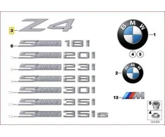 NAUJA OEM BMW E89 Roadster Bagažinės Dangčio Z4 Emblema Ženklelis Logotipas 51147221372