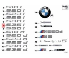NAUJA OEM BMW F10 F10N Bagažinės Dangčio 535i Emblema Ženklas Logotipas 51147219540