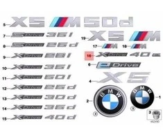 NAUJA OEM BMW F15 Priekinės Durys X Drive 40e Emblema Ženklelis Logotipas 51147358545