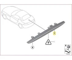 NAUJA OEM Originali 3-ioji LED Stabdymo Šviesa BMW Z4 E89 2009-2013 63257191765