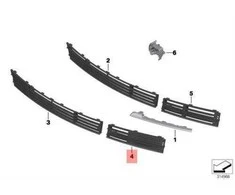 NAUJA OEM Originali BMW 7 Serija F01 F02 Priekinė Iš dalies Uždaryta Grotelė Kairė 51117295267