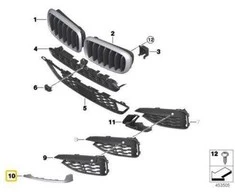 NAUJA OEM Originali BMW X6 F16 Priekinis Bamperis M Apdaila Grotelės Kairė 51118056535