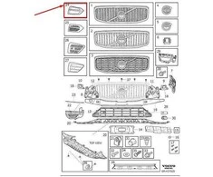 NAUJA OEM VOLVO XC60 MK2 PRIEKINIO BUFERIO KAIRĖS PUSĖS APDAILA 31425187 ORIGINALI