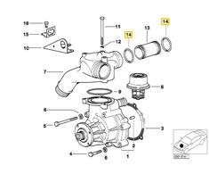 Naujas BMW E36 M3 S50 Z3 3.2 termostato korpuso O-žiedas 11531317588
