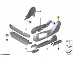 BMW Priekinio Dešinės Sėdynės Apdaila X5 G05 X6 G06 Originalus 52107497988