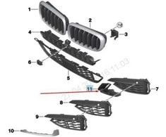 NAUJAS BMW X6 F16 PRIEKINIS M BAMPERIS DEŠINYSIS ORO KANALAS 51118058558 8058558 2016 OEM