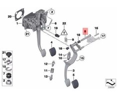 NAUJAS OEM BMW E60 E60N E61 E61N E63 E63N E64 sankabos pedalo kaištis 35306761029
