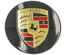 Naujas OEM Porsche Cayenne 11-15 Apvalus Blizgus Juodas Išgaubtas Centrinis Dangtelis 95836130303