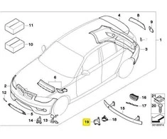 Naujas originalus BMW 1 serijos E81 E87/LCI priekinis bamperis N/S kairysis rūko žibinto laikiklis OEM