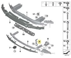 Naujas originalus BMW 5 6 7 serijos priekinis bamperis vertikalus sujungimas kairysis 7357179 OEM