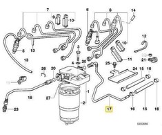 Naujas originalus BMW 5' E34 1990-1996 kuro tiekimo vamzdis 2244454 OEM