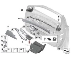 Naujas originalus BMW 5 serijos F10 F11 vidaus durų rankena dešinė Ventobeige 7225868