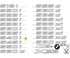 Naujas originalus BMW 540i E60 bagažinės ženklelis logotipas 7039789 OEM