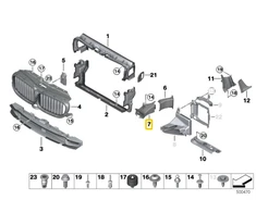 Naujas originalus BMW 7 serijos G11 kairysis stabdžių oro kanalas 7359791 2016 OEM