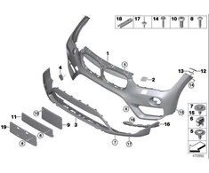 Naujas originalus BMW F48 X1 14-17 priekinis M Sport buferis traukimo kablio akies dangtelis 8072810 OEM