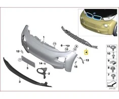 Naujas originalus BMW I3 serijos I01 priekinis bamperio apatinis oro įsiurbimo groteles 7306434 OEM