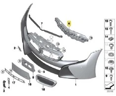 Naujas originalus BMW i8 kupė B38 priekinis bamperio grotelių panelės apdailos dangtelis 51747364057