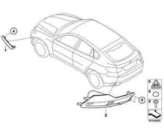 Naujas originalus BMW X6 serijos galinis bamperis dešinysis rūko žibinto atšvaitas 7187220 OEM