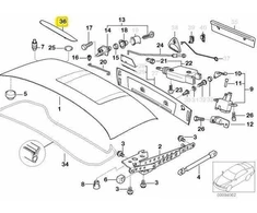 Naujas originalus BMW Z3 E36 kabrioletas trečios juodos stabdžių šviesos dangtelio apdaila 8410754 OEM
