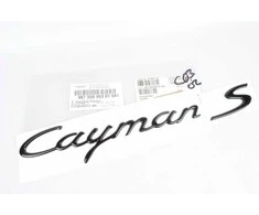 Naujas originalus PORSCHE 987 Cayman 2-osios kartos galinis bagažinės dangtis "Cayman S" užrašas juodas