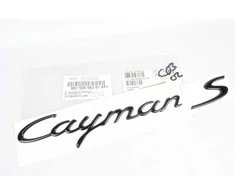 Naujas originalus PORSCHE 987 Cayman 2-osios kartos galinis bagažinės dangtis "Cayman S" užrašas juodas