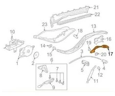 Naujas originalus Porsche sulankstymo viršutinės svirties 98756157200GRV / 987-561-572-00-GRV OEM