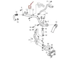Naujas originalus Porsche variklio aušinimo vandens vamzdis OE 95810614504