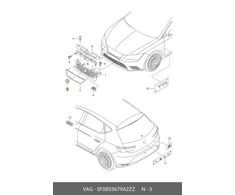 NAUJAS ORIGINALUS SEAT LEON 2013-2016 PRIEKINIO BAMPERIO GROTELIŲ ŽENKLIUKAS CHROMUOTAS 5F0853679A2ZZ
