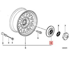 OEM BMW E31 840CI 840I 850CI KUPĖS RATO CENTRAS 36131179985 ORIGINALUS NAUJAS