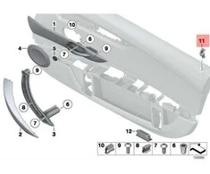 OEM BMW E89 ROADSTER DURŲ UŽRAKTAS MYGTUKO DANGTELIS 51417209516 ORIGINALUS NAUJAS 09-15