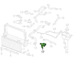 OEM JAGUAR F-PACE X761 TERMOSTATO KORPUSAS JDE40345 ORIGINALUS