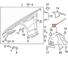 OEM JAGUAR XE X760 PRIEKINIŲ KAIRĖS RATŲ ARKOS DANGTIS T4N26175 ORIGINALI