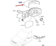 OEM LAND ROVER DISCOVERY V L462 PRIEKINI KAIRĖS DURŲ VEIDRODŽIO KAPOTĖLIS LR035092 ORIGINALUS