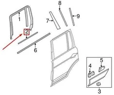 OEM LAND ROVER RANGE ROVER L322 KAIŠTIS KAIRĖS GALINĖS DURYS REVEAL MOLDING LR024148 ORIGINALUS