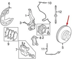 OEM LAND ROVER RANGE ROVER SPORT L320 PRIEKINIS STABDŽIŲ DISKAS SDB000604 ORIGINALUS