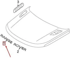 OEM LAND ROVER RANGE ROVER VELAR L560 KAPOTO EMBLEMA LR092817 ORIGINALUS