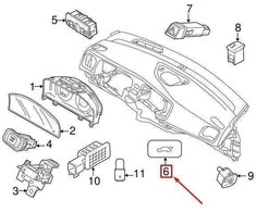OEM VOLVO S60 MK2 BAGAŽINĖS DANGTIS ATIDARYMO MYGTUKAS 31412055 ORIGINALUS