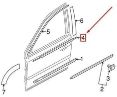 OEM VOLVO XC90 MK1 PRIEKINIŲ KAIRĖS DURŲ LANGO APDAILA MOULDING 30753850 ORIGINALI