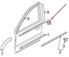 OEM VOLVO XC90 MK1 PRIEKINIŲ KAIRĖS DURŲ LANGO APDAILA MOULDING 30753850 ORIGINALI