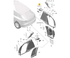 Originali PORSCHE apdaila ventiliacijai dešinė juoda 95B863338B1E0