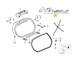 Originalus BMW 259 89V K41 R21 užrakinimo mechanizmas daugiafunkcėms dėžėms 71607654337