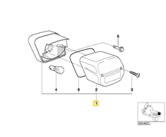 Originalus BMW 259E 259R R21 R21A R28 Galinis Žibintas OEM 63212306240