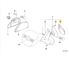 Originalus BMW 259S R22 kairysis objektyvas OEM 63232306153
