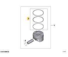 Originalus BMW 3 serijos E46 N40 N42 remonto rinkinys 1x stūmoklio žiedai OEM 11257506409