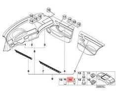 Originalus BMW 3 serijos E46 sedano interjero apdailos remonto rinkinys OEM 51458268567