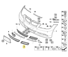 Originalus BMW 3 serijos E90 E91 priekinis dalinis atidarytas groteles O/S OEM 51117154552