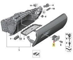 Originalus BMW 328I skydo dėžutės užrakto rankenėlės atidarytuvas pirštinės dėžutei 51169232976